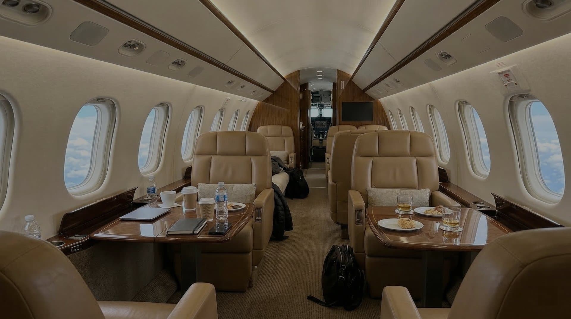 Private jet interior
