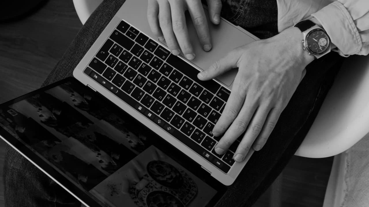 MacBook Pro on minimalist desk setup