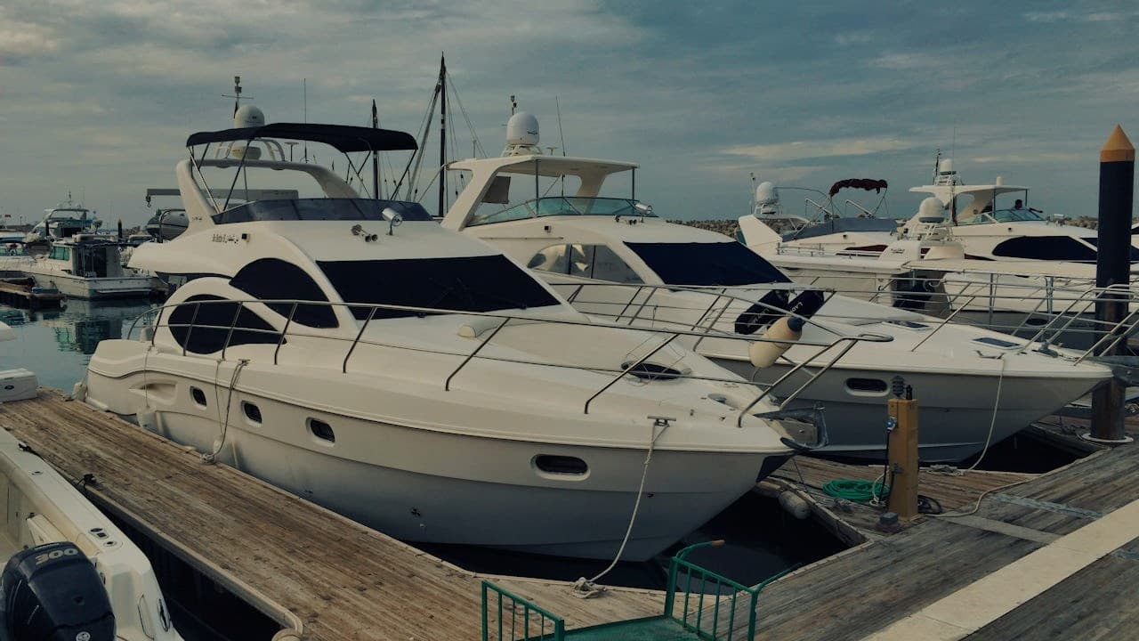 Yacht deck with sunset ocean view